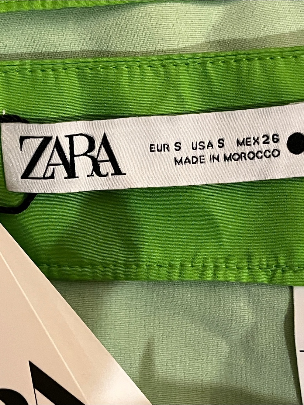 ZARA Limited Edition 2-piece set strapless bubble top, draped mini skirt Green S - Picture 10 of 13
